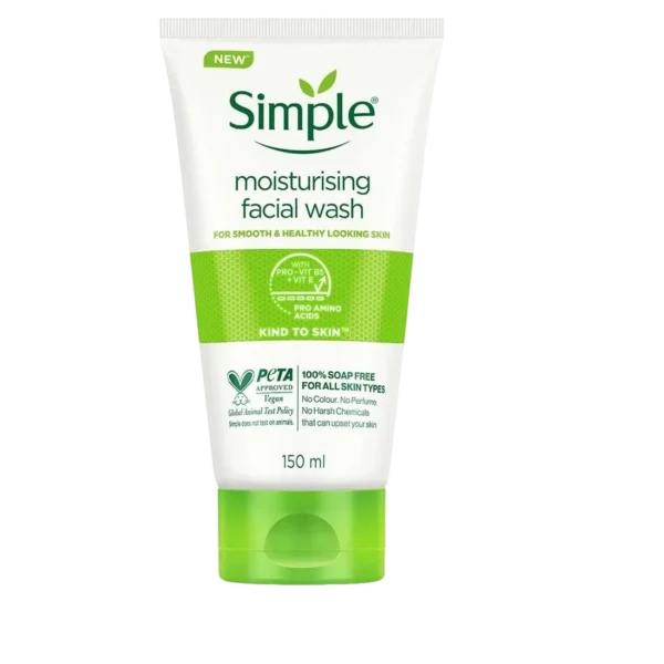 Simple moisturising facial wash